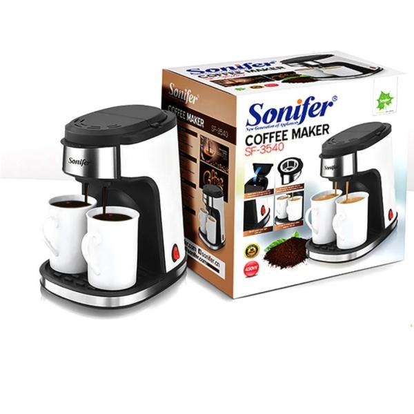 American Drip Coffee Machine Kitchen Appliances Dripping Coffee Maker  Automatic Brew Tea Powder Milk Ceramic Double Cup Sonifer